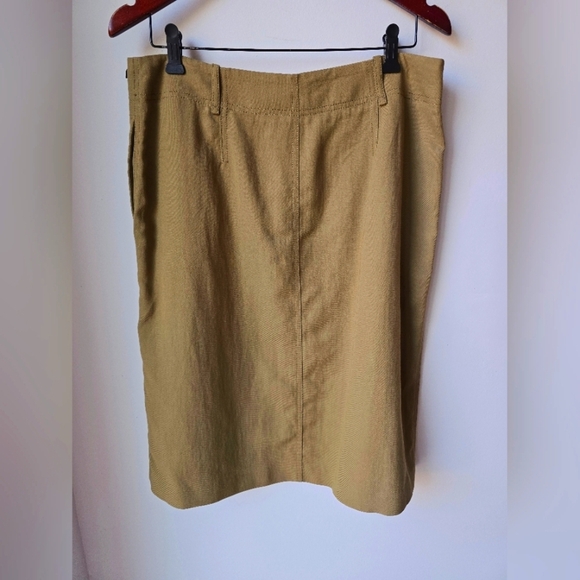 Massimo Dutti Elegant Safari Khaki Green Straight Skirt, Size XL - Picture 6 of 9
